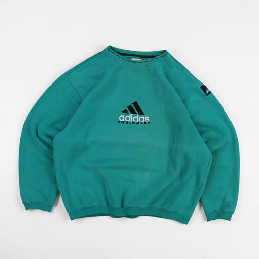 RARE 1990s Adidas EQT Sweatshirt Green - (M)