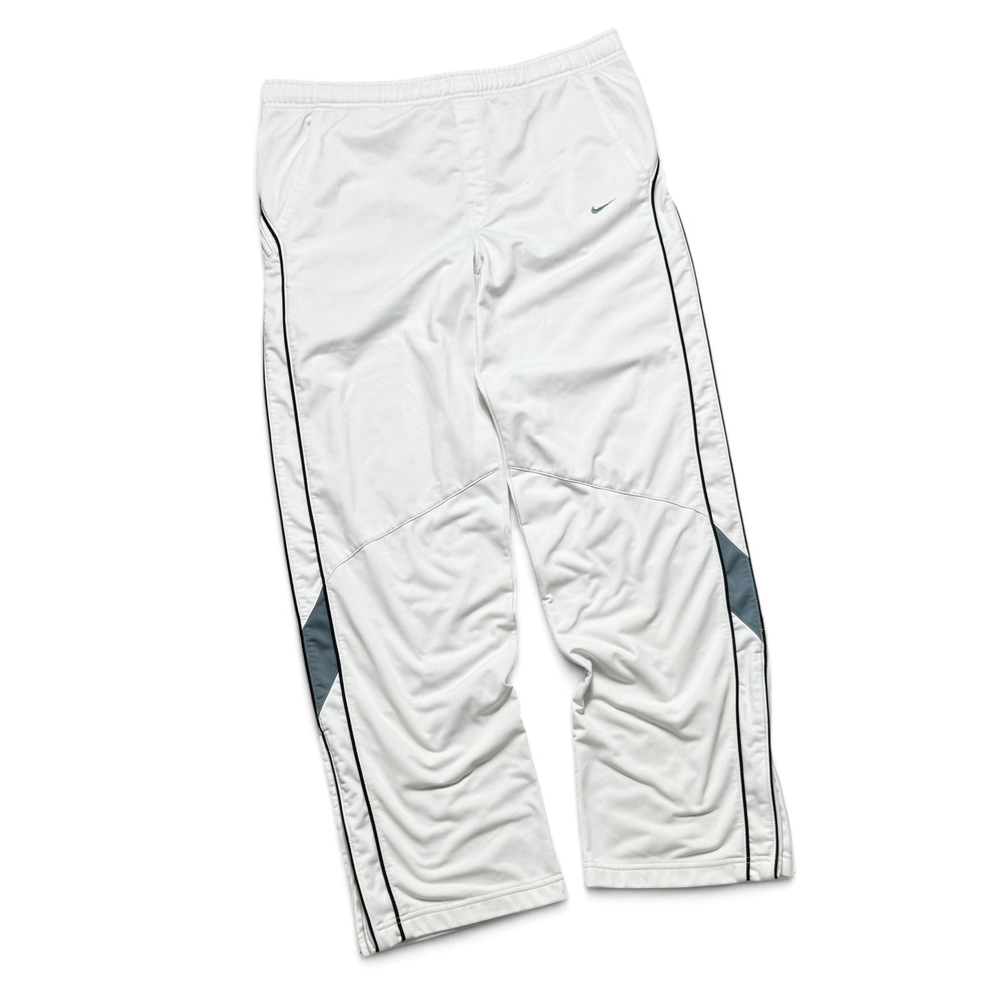 SUPER RARE 2000s Nike Trackpants White - (L)
