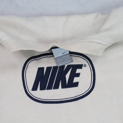 SUPER RARE Vintage 00s Nike Swoosh Sweatshirt Cream - (L)