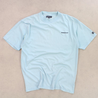 Vintage 90s Reebok T-Shirt Blue - (L)