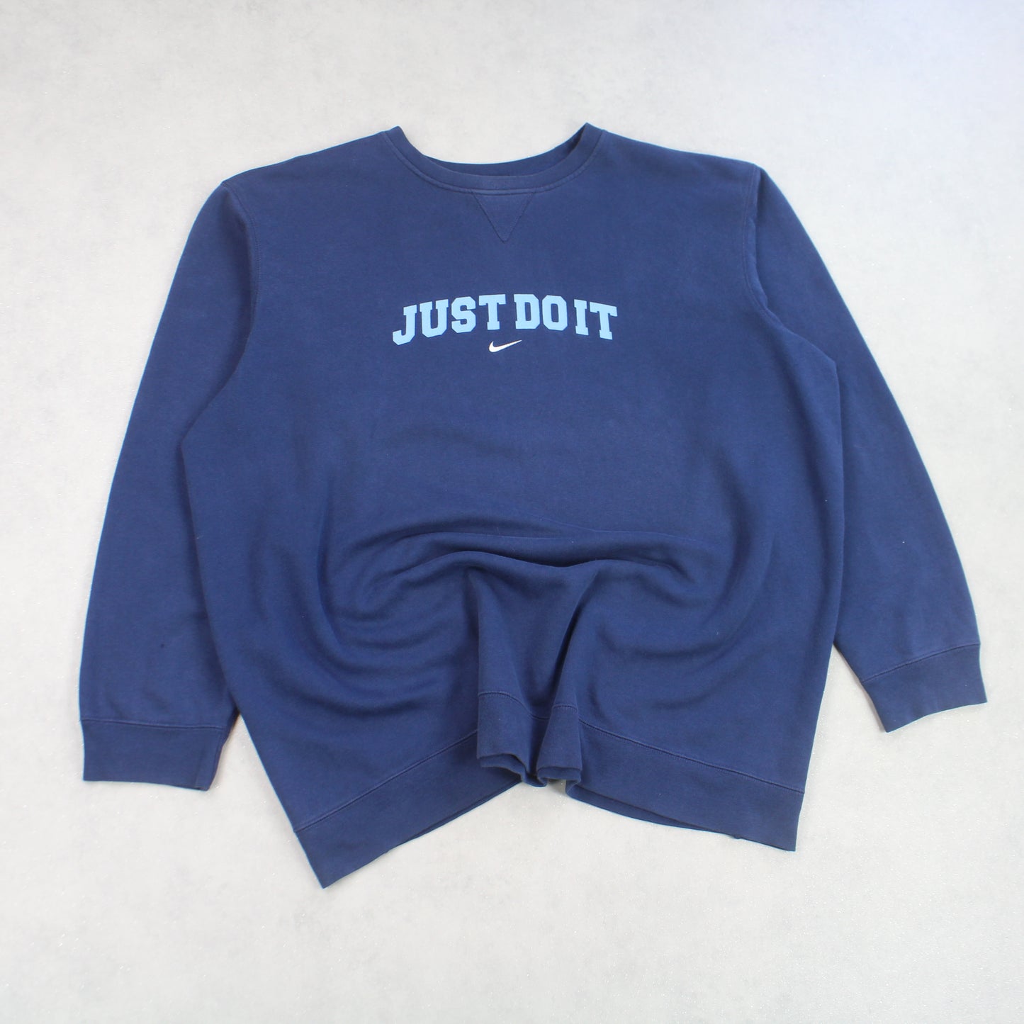 RARE Vintage 00s Nike Spell Out Sweatshirt Navy - (XXL)