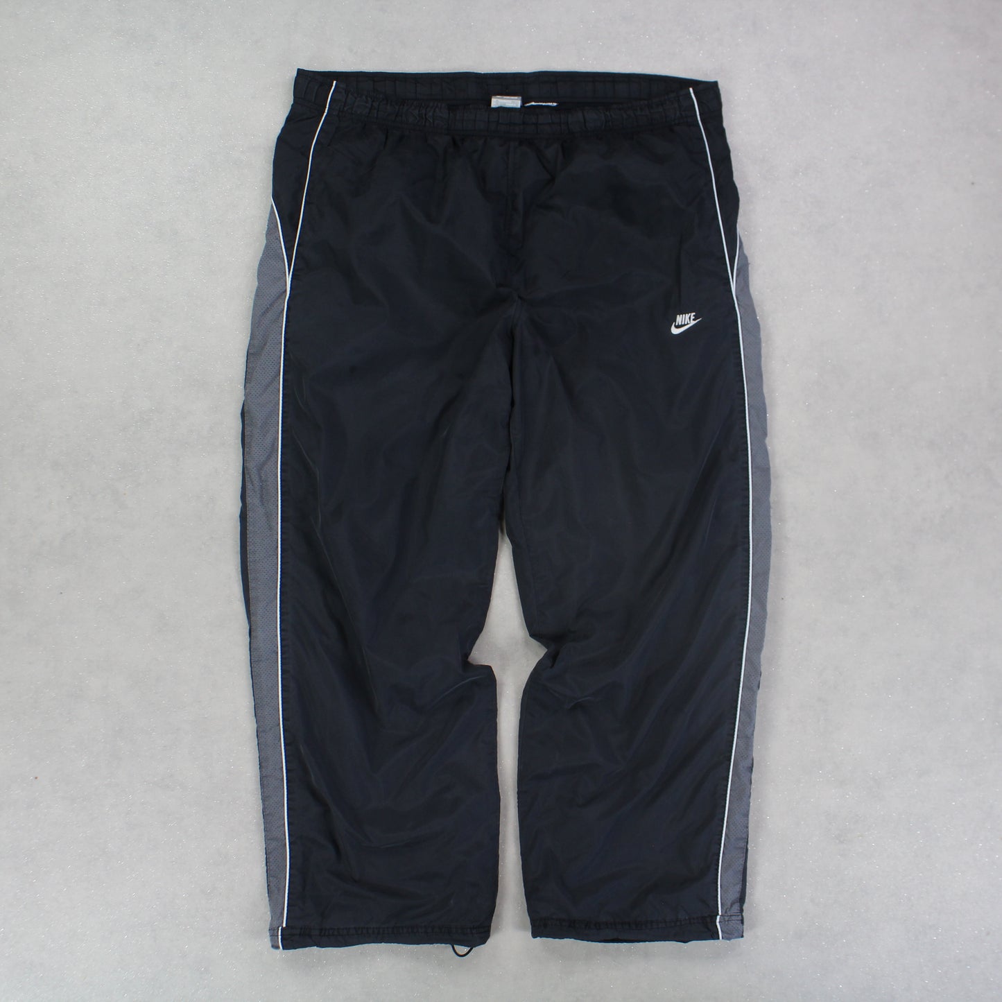 RARE 00s Nike Baggy Trackpants Black - (XL)