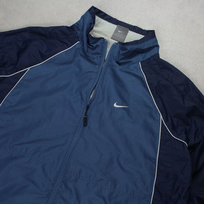 RARE 2000s Nike Track Jacket Blue - (L)