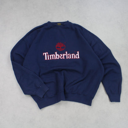 RARE Vintage 1990s Timberland Spell Out Sweatshirt Navy - (L)