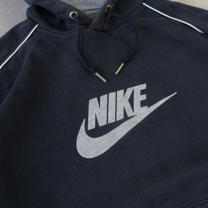 SELTENER Nike Hoodie aus den 2000ern, Marineblau – (L)