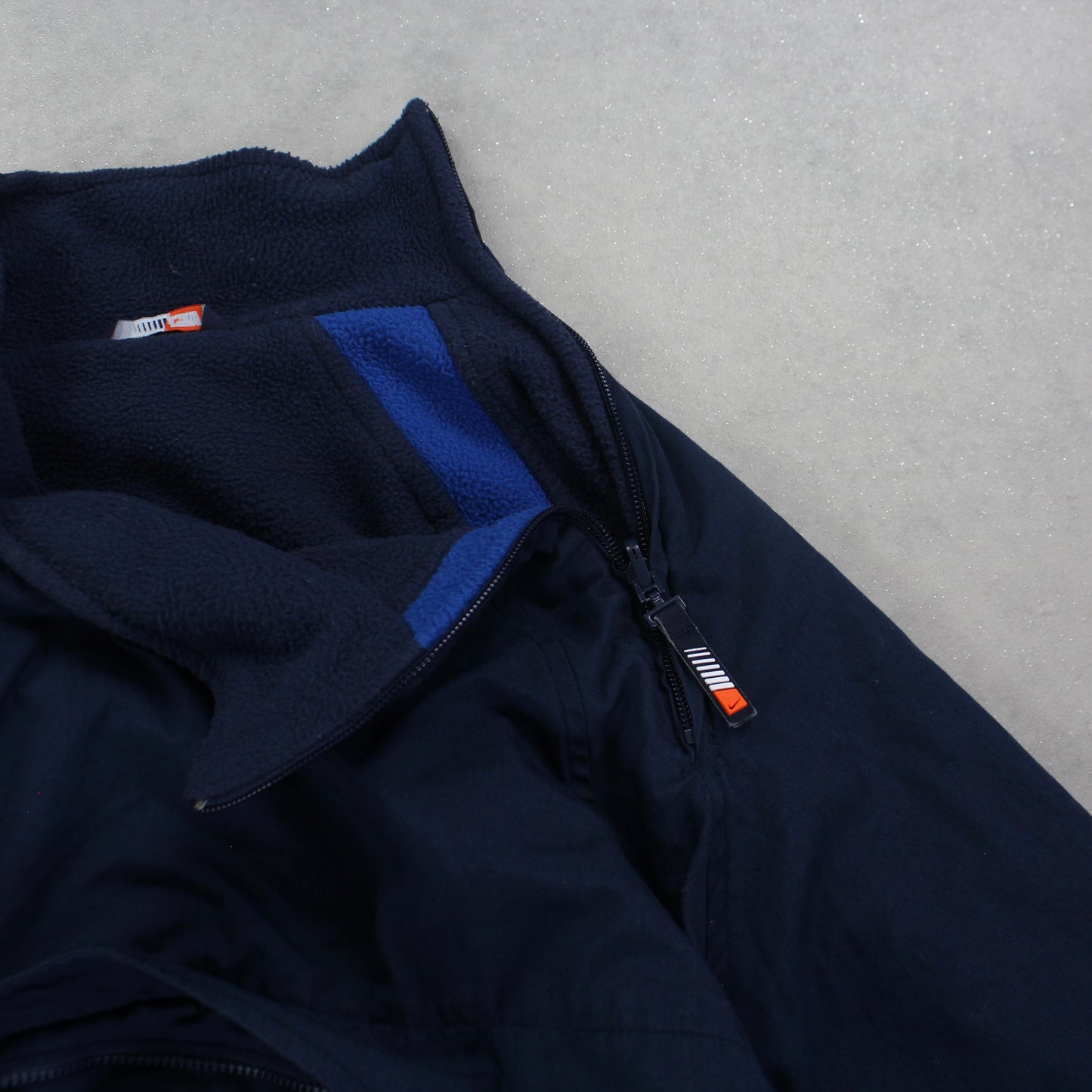 SUPER RARE 2000s Nike Reversible Jacket / Fleece Navy - (L)