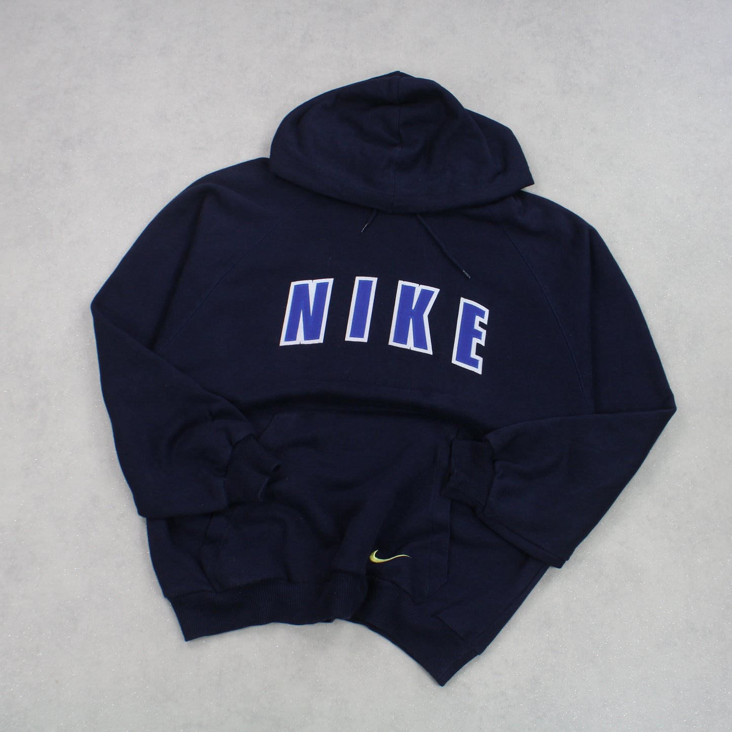 SUPER RARE Vintage 1990s Nike Spell Out Hoodie Navy - (M)