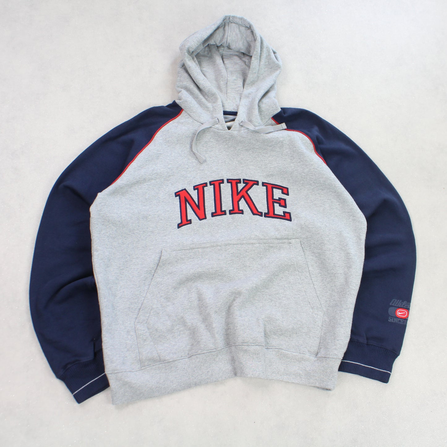 RARE Vintage 00s Nike Spell Out Hoodie Grey - (M)