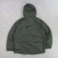 RARE 00s Nike Hooded Track Jacket Green - (XL)