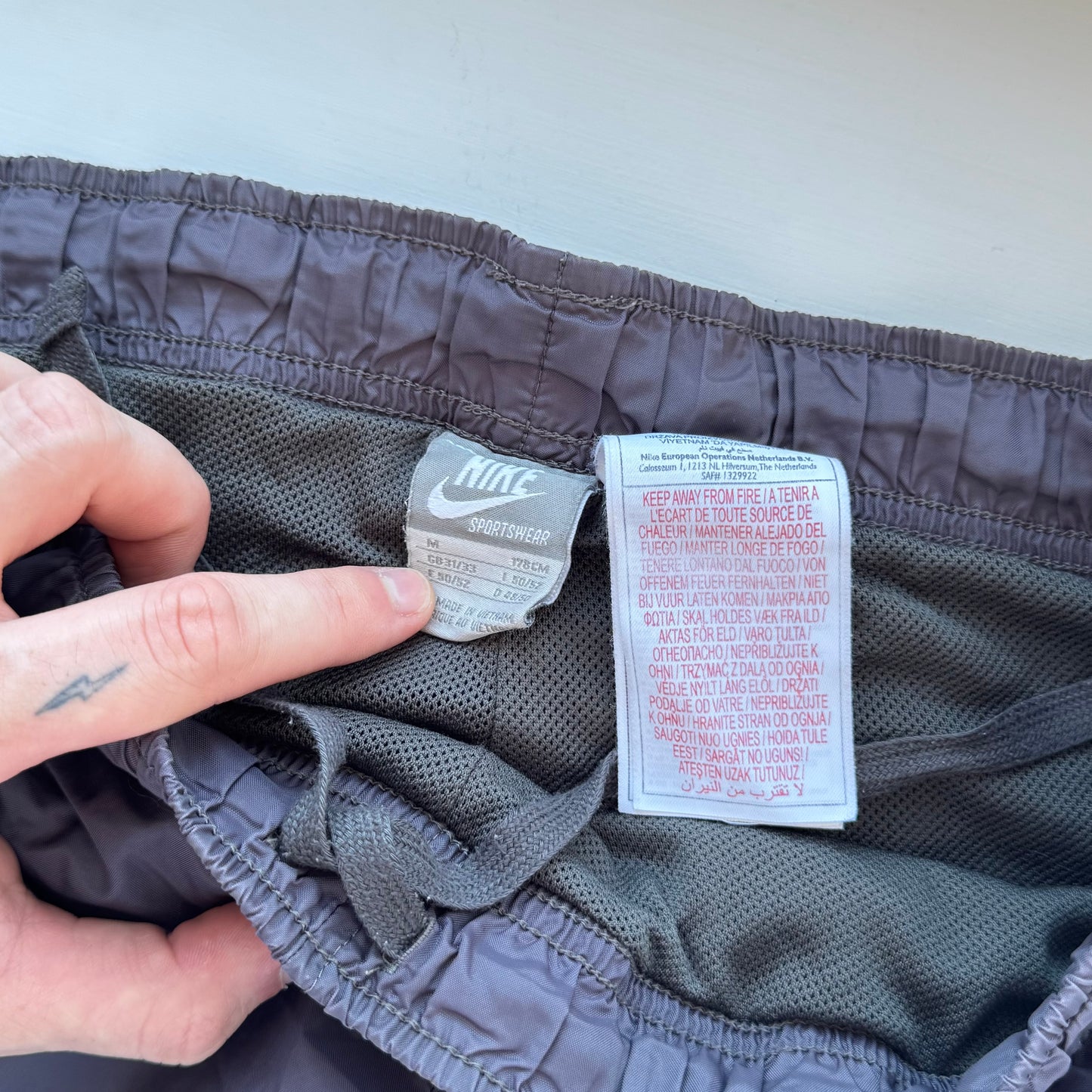 RARE 2000s Baggy Nike Trackpants Grey - (S)