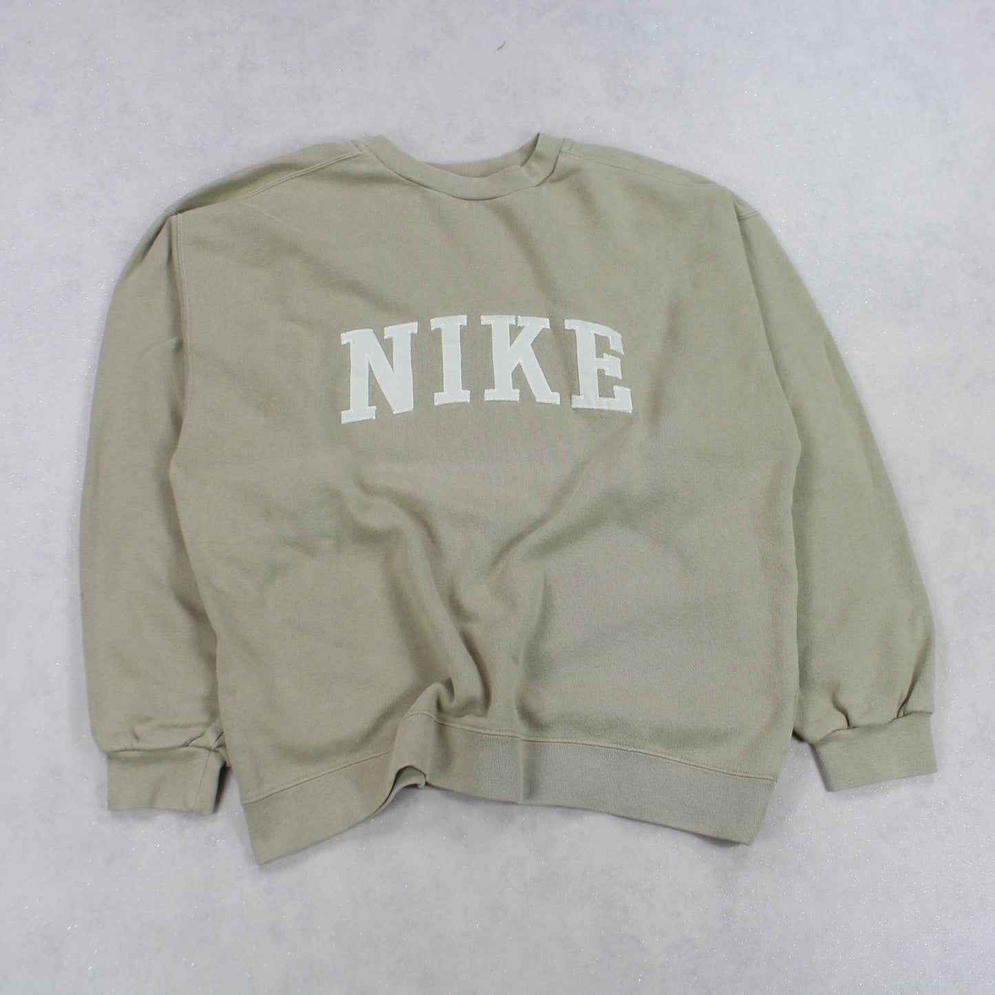 RARE Vintage 1990s Nike Spell Out Sweatshirt Khaki - (M)