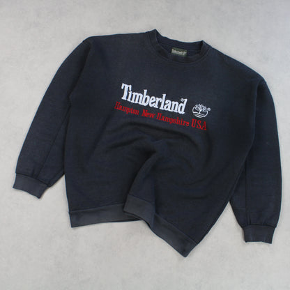 RARE 1990s Timberland Spell Out Sweatshirt Grey - (S)