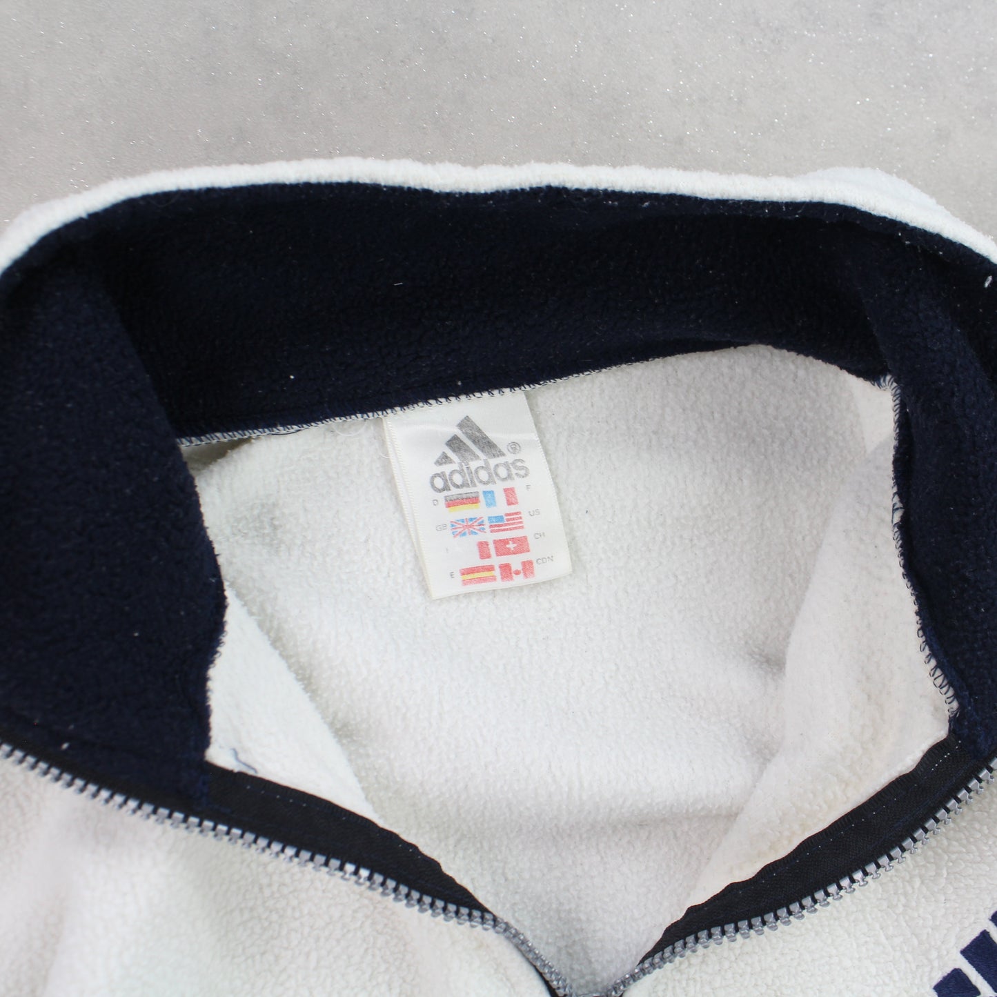 RARE 90s Adidas 1/4 Zip Fleece Cream - (L)