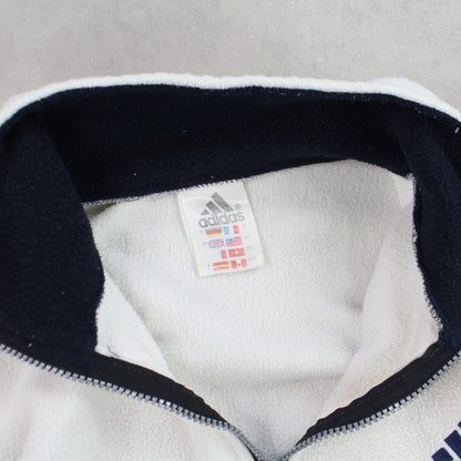 RARE 90s Adidas 1/4 Zip Fleece Cream - (L)