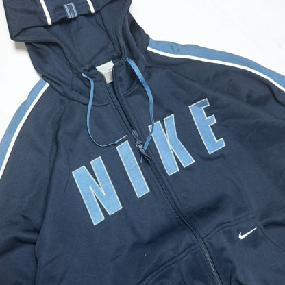 RARE 2000s Nike Zip Hoodie Navy - (L)