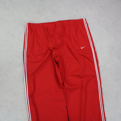 RARE 00s Nike Baggy Trackpants Red - (XL)