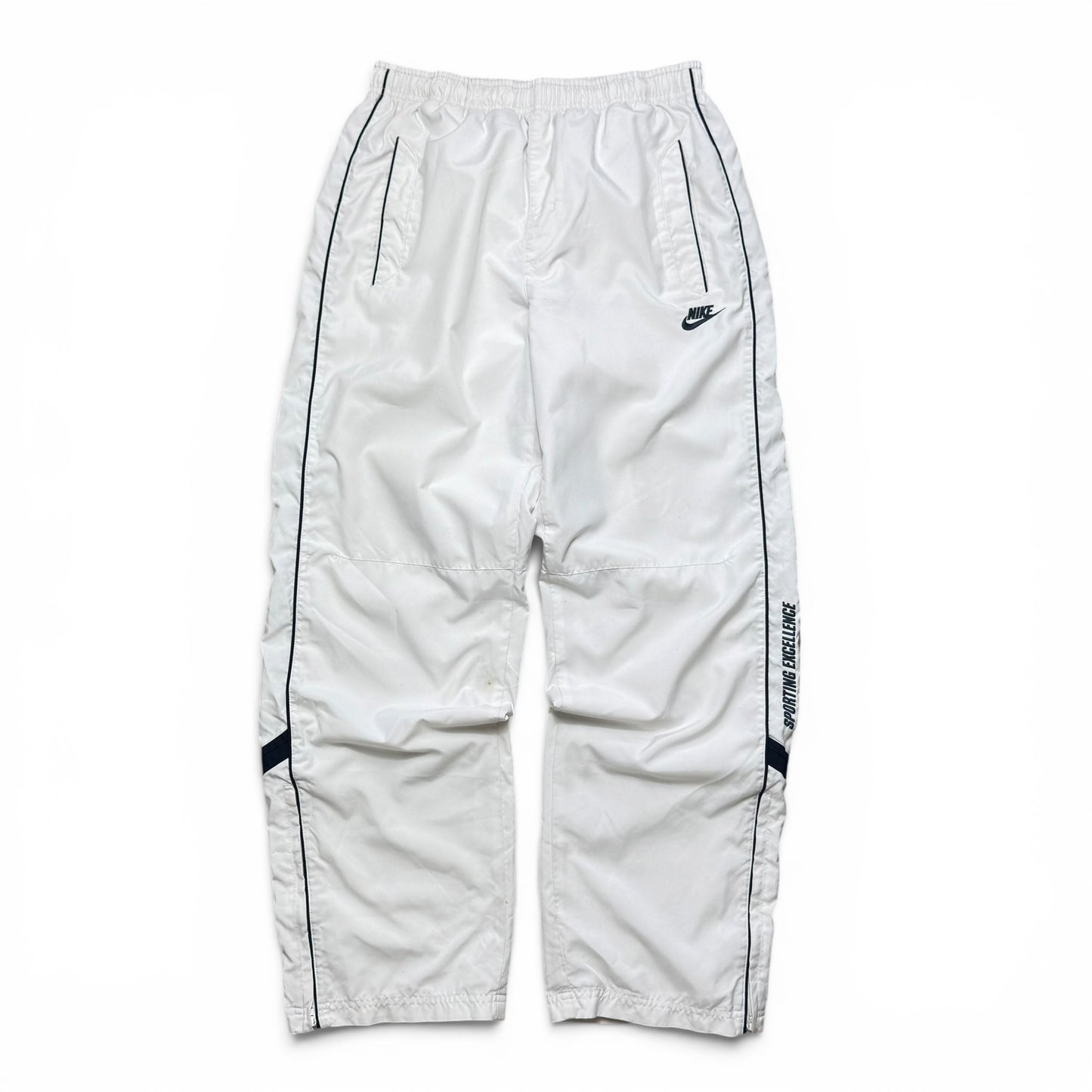 SUPER RARE 2000s Baggy Nike Trackpants White - (L)
