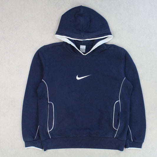 RARE Vintage 00s Nike Spell Out Hoodie Navy - (XS)