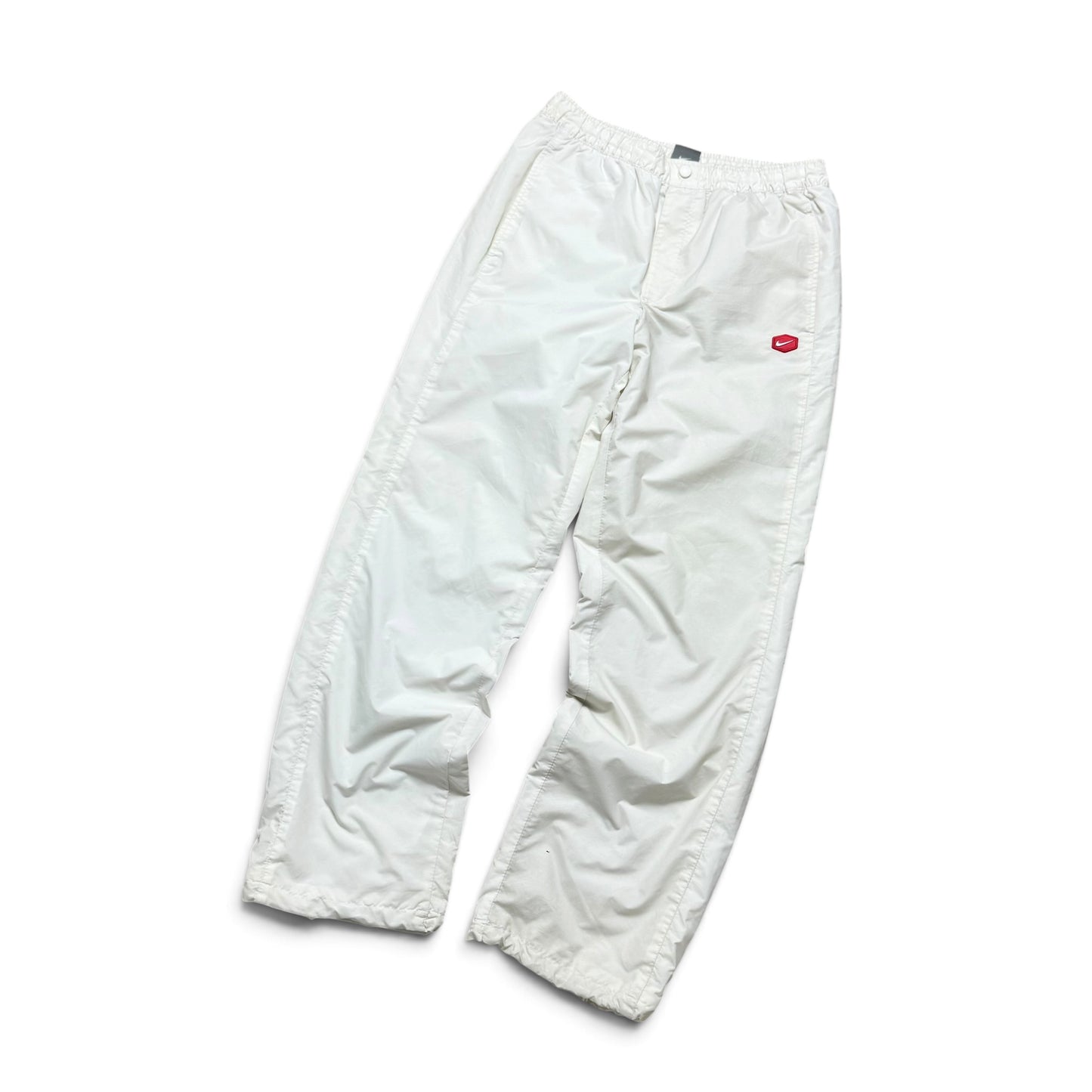 VERY RARE 2000s Nike Hex Trackpants White *PREMIUM* - (S)
