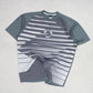 Vintage 00s Striped Nike T-Shirt Grey - (L)