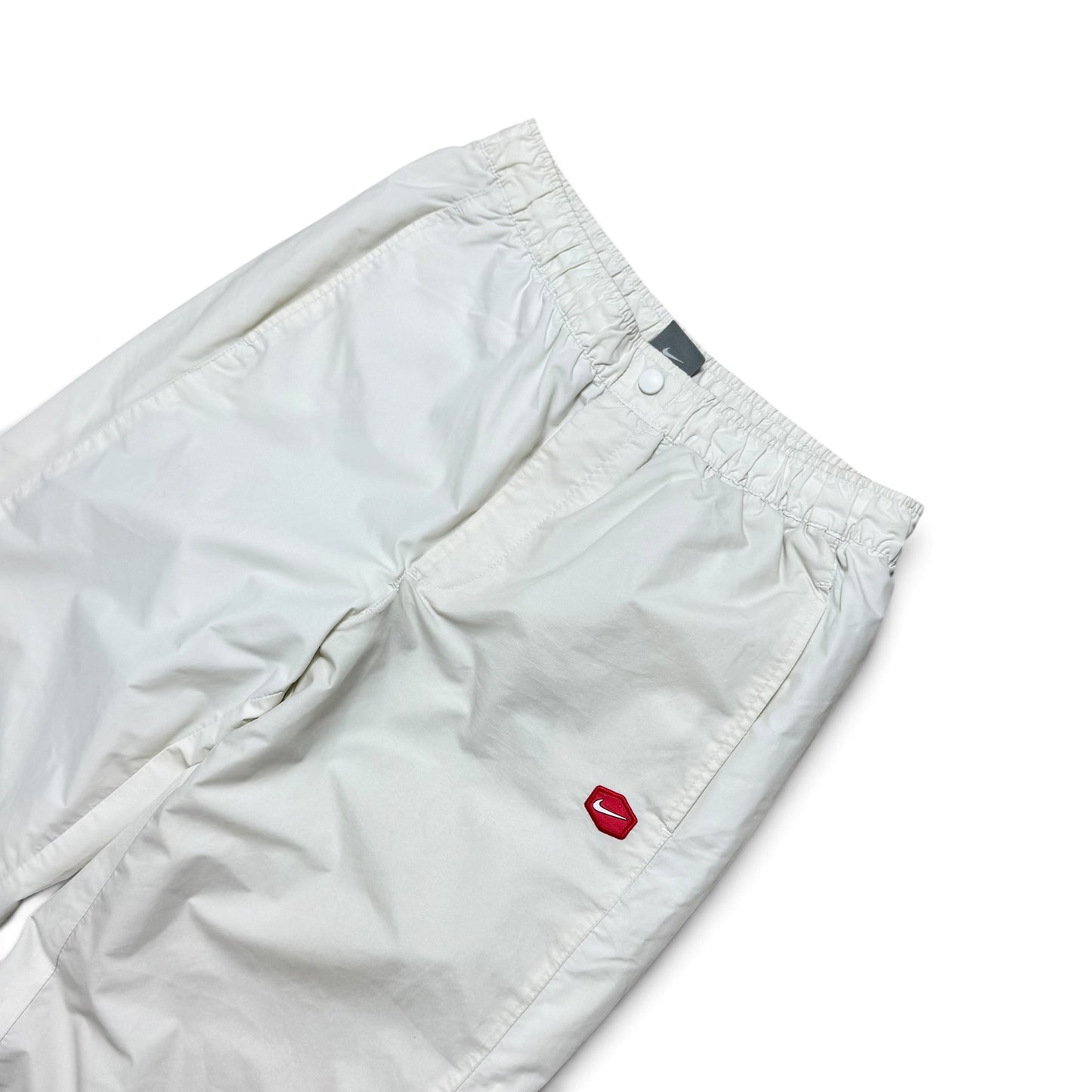 VERY RARE 2000s Nike Hex Trackpants White *PREMIUM* - (S)
