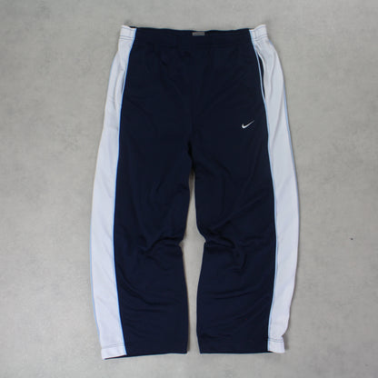 RARE 2000s Nike Short Leg Trackpants Navy - (M)