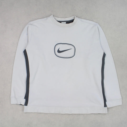 SUPER RARE Vintage 00s Nike Swoosh Sweatshirt Cream - (L)