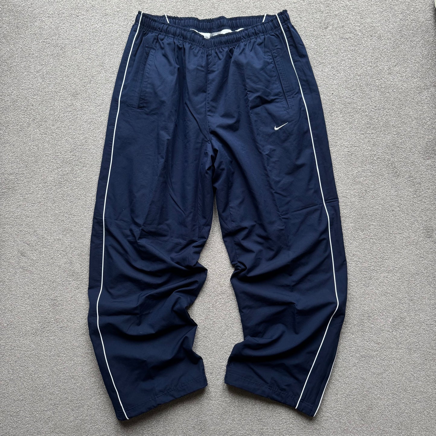 RARE 2000s Baggy Nike Trackpants Navy - (XL)