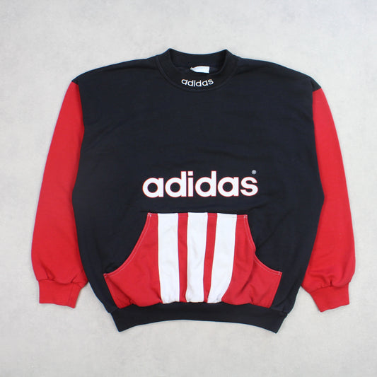 RARE Vintage 1990s Adidas Block Sweatshirt Black - (M)