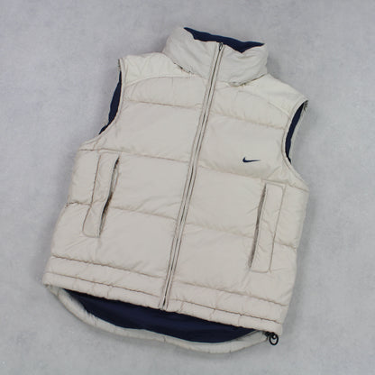 RARE 00s Cream Nike Gilet - (XS)