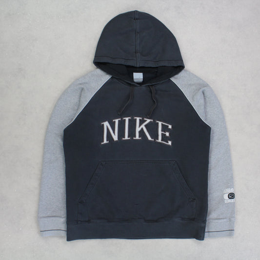 RARE Vintage 00s Nike Spell Out Hoodie Grey - (XS)