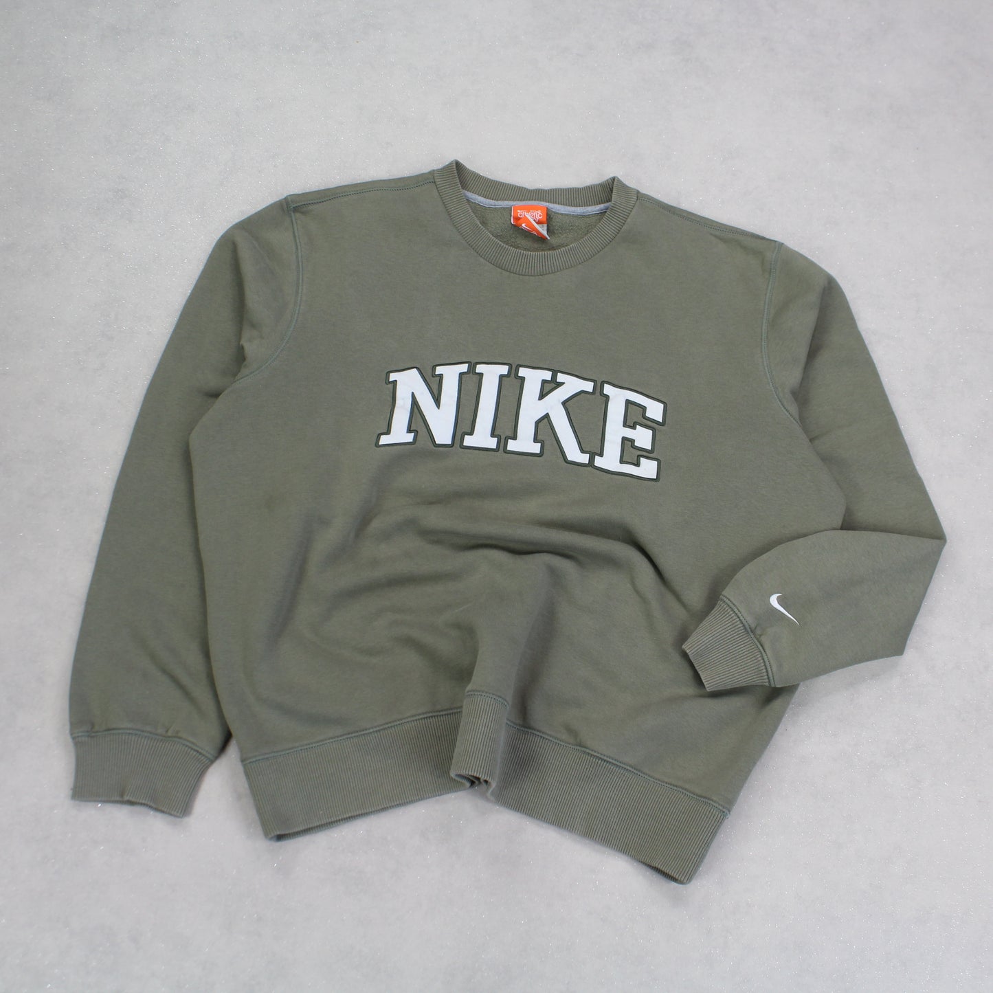 RARE Vintage 00s Nike Spell Out Sweatshirt Green - (M)