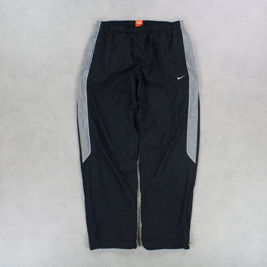 RARE 00s Baggy Nike Trackpants Black - (M)