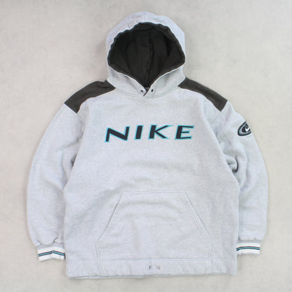 RARE Vintage 1990s Nike Spell Out Hoodie Grey - (M)