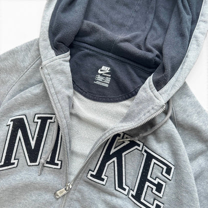 SUPER RARE 2000s Nike Zip Up Hoodie Grey - (M)