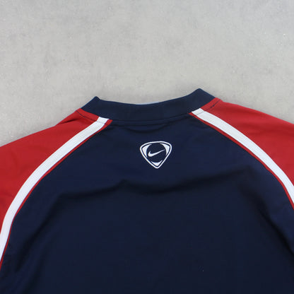 RARE 00s Nike Swoosh T-Shirt Navy - (M)