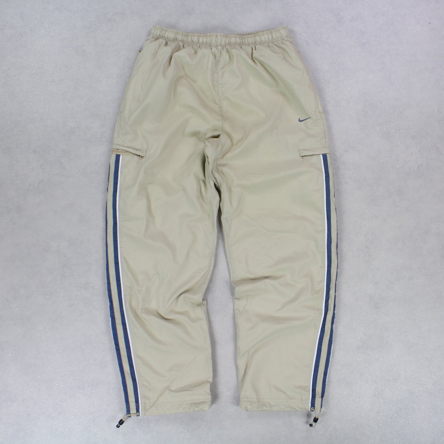 SUPER RARE 00s Baggy Nike Trackpants Cream - (M)