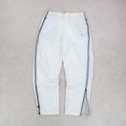 RARE 00s Nike Baggy Trackpants White - (L)