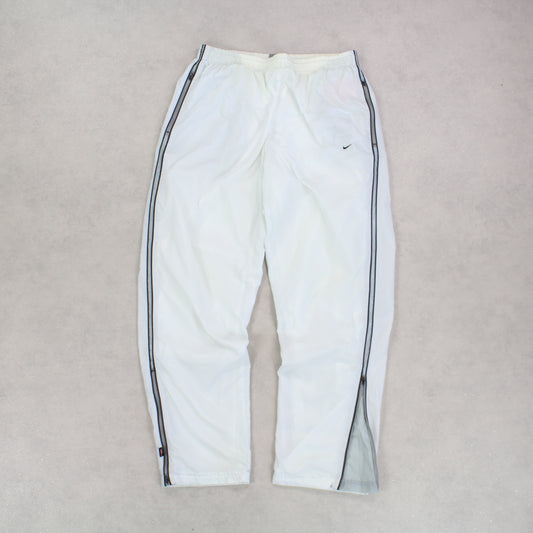 RARE 00s Nike Baggy Trackpants White - (L)