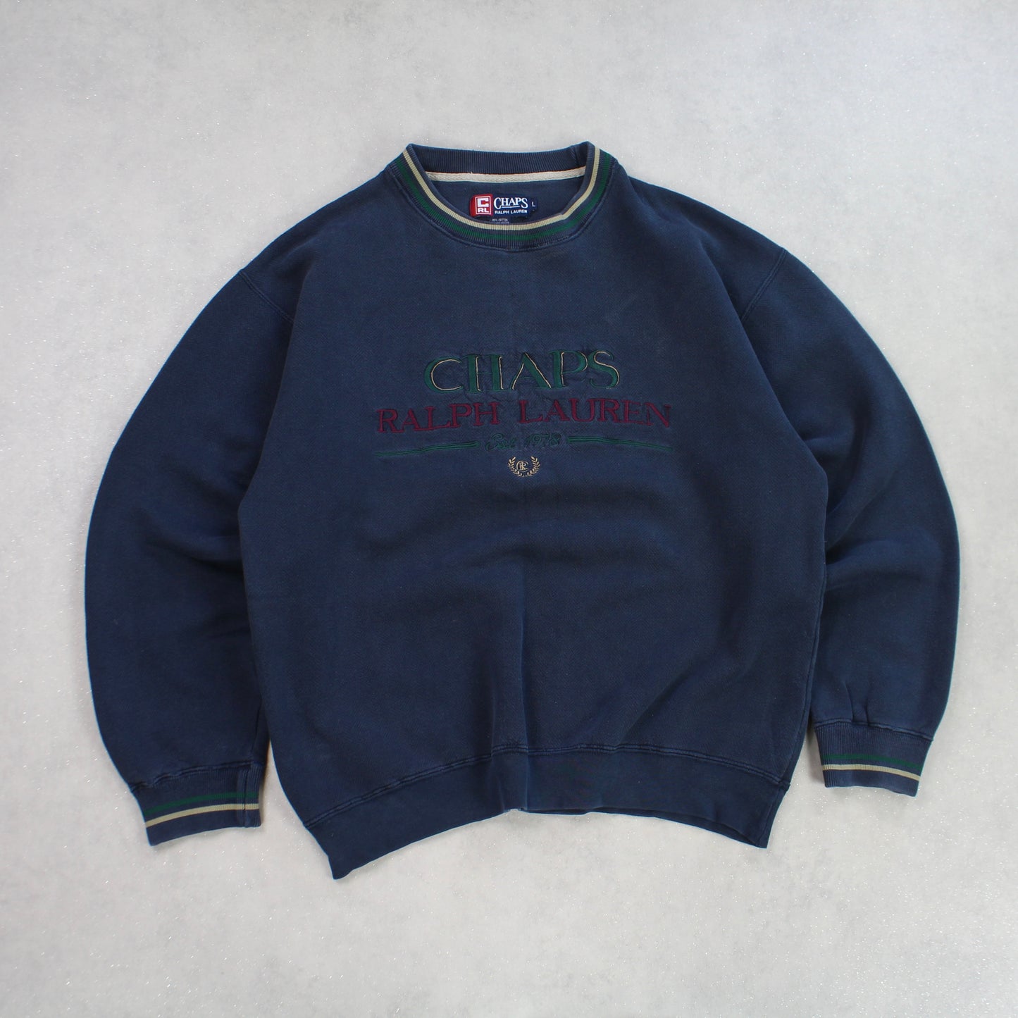 RARE Vintage 1990s Chaps Ralph Lauren Sweatshirt Navy - (M)