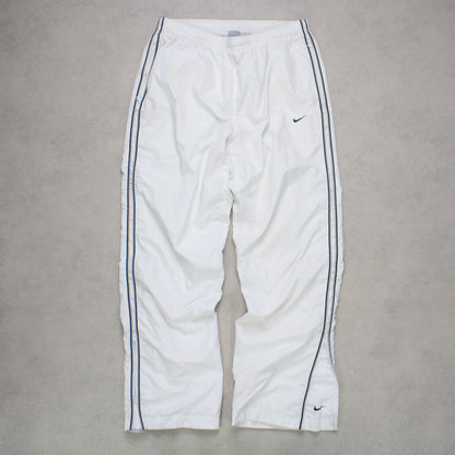 SUPER RARE 2000s Baggy Nike Trackpants White - (L)