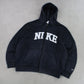 RARE Vintage 00s Nike Zip Up Hoodie Black - (L)