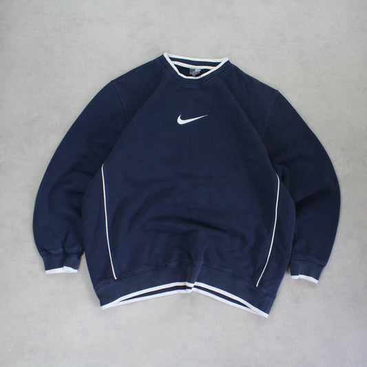 RARE 2000s Heavyweight Nike Sweatshirt Navy - (L)