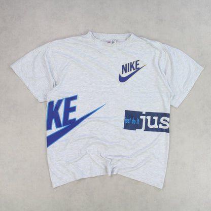 RARE 90s Nike Just Do It T-Shirt Grey - (XL)