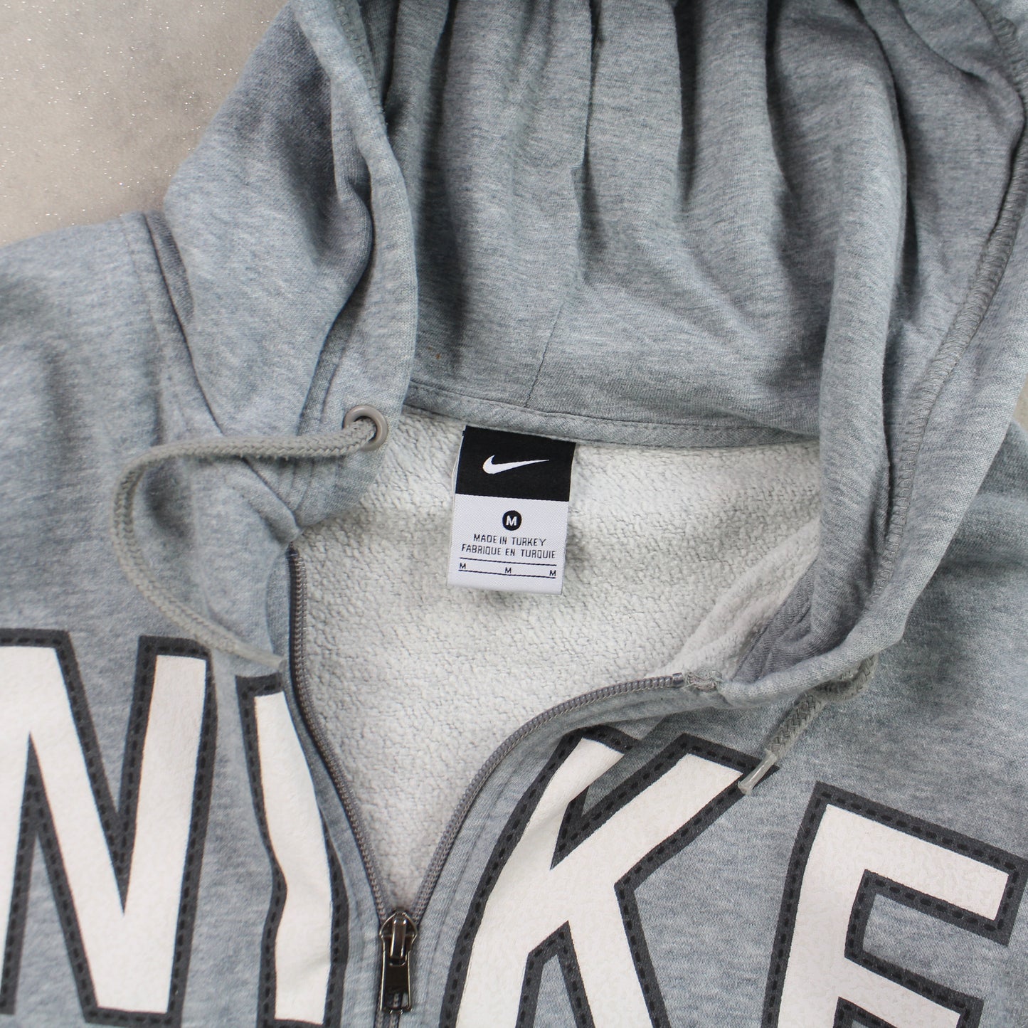 RARE 00s Nike Spell Out Hoodie Grey - (M)