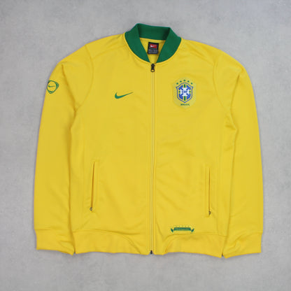 SUPER RARE Vintage NIKE Brasil Zip Up Jacket Yellow - (M)