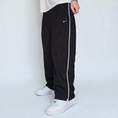 RARE 2000s Nike Short Leg Trackpants Black - (S/M)