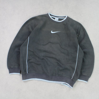 RARE Vintage 00s Nike Swoosh Sweatshirt Grey - (S)