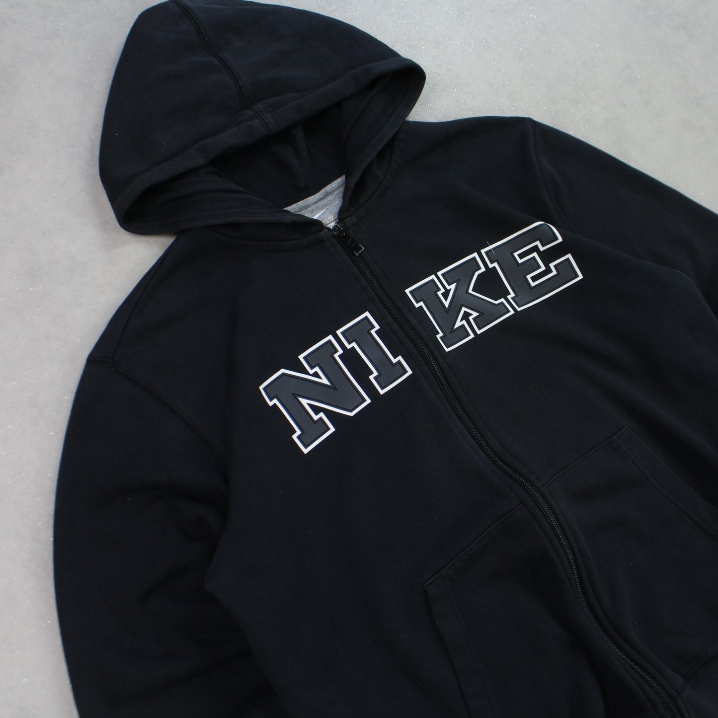 RARE 00s Nike Zip Up Hoodie Black - (M)