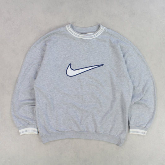 RARE 90s Nike Sweatshirt Grey - (L)